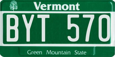 VT license plate BYT570