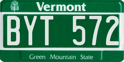 VT license plate BYT572