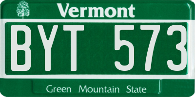 VT license plate BYT573