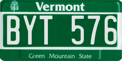 VT license plate BYT576