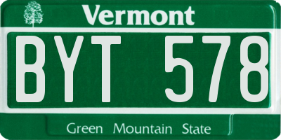 VT license plate BYT578