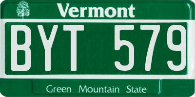 VT license plate BYT579