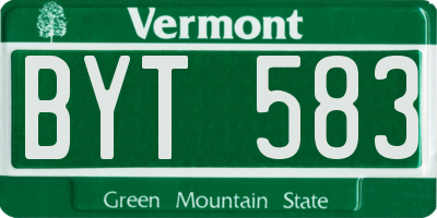 VT license plate BYT583