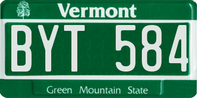 VT license plate BYT584