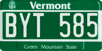 VT license plate BYT585