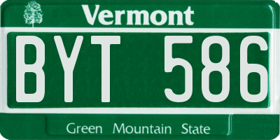VT license plate BYT586