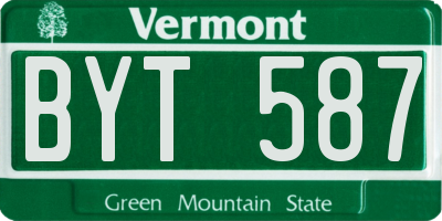 VT license plate BYT587