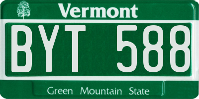 VT license plate BYT588
