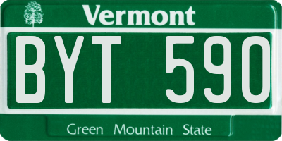 VT license plate BYT590