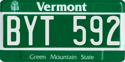 VT license plate BYT592