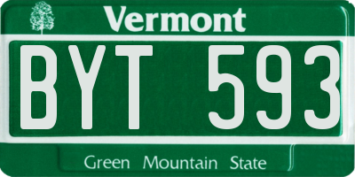 VT license plate BYT593