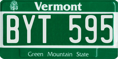 VT license plate BYT595