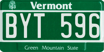 VT license plate BYT596