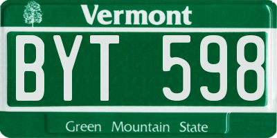 VT license plate BYT598