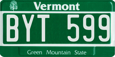 VT license plate BYT599