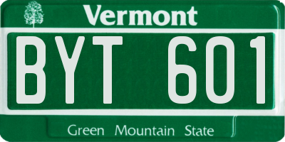 VT license plate BYT601