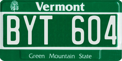 VT license plate BYT604