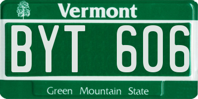 VT license plate BYT606