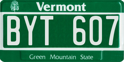 VT license plate BYT607