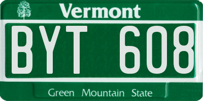 VT license plate BYT608