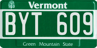 VT license plate BYT609