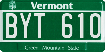 VT license plate BYT610
