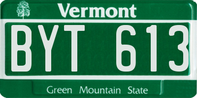 VT license plate BYT613