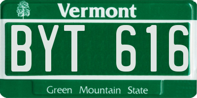 VT license plate BYT616
