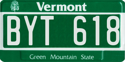 VT license plate BYT618