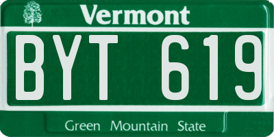 VT license plate BYT619