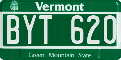 VT license plate BYT620