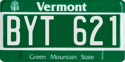VT license plate BYT621