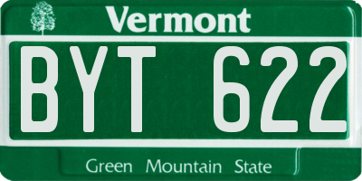 VT license plate BYT622