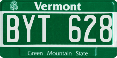 VT license plate BYT628