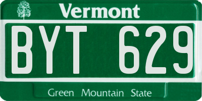 VT license plate BYT629