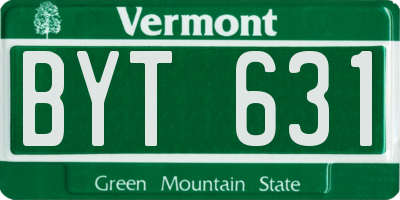 VT license plate BYT631