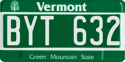 VT license plate BYT632