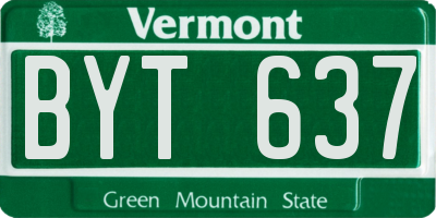 VT license plate BYT637