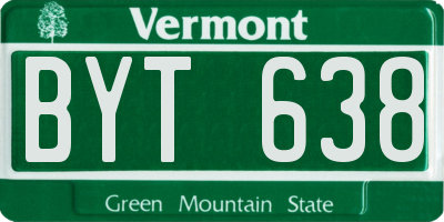 VT license plate BYT638