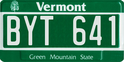 VT license plate BYT641