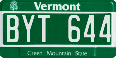 VT license plate BYT644