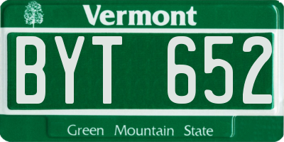 VT license plate BYT652