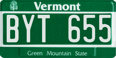 VT license plate BYT655