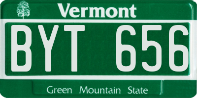 VT license plate BYT656