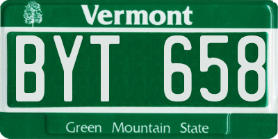 VT license plate BYT658
