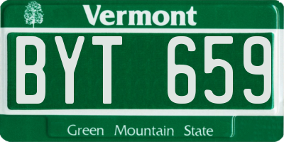 VT license plate BYT659