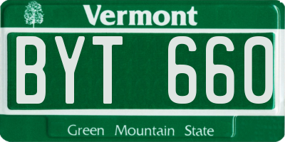 VT license plate BYT660