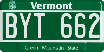VT license plate BYT662