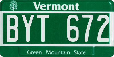 VT license plate BYT672