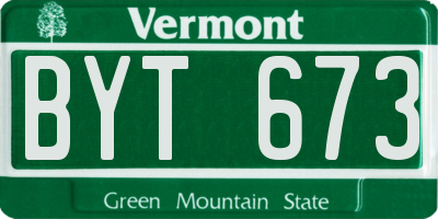VT license plate BYT673
